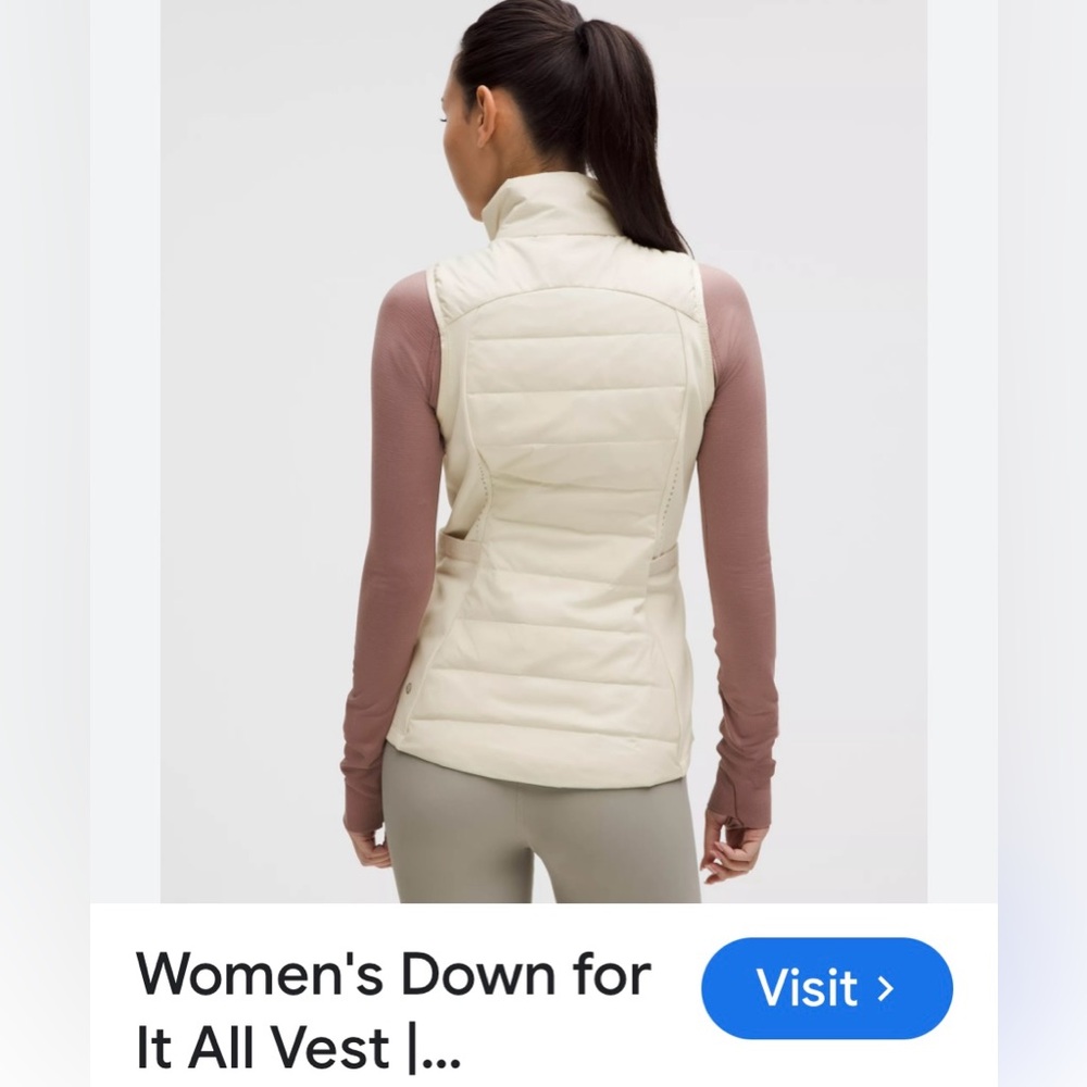 Lulu Lemon Women's Down for
It All Vest .. Light lilac color - Picture 6 of 16